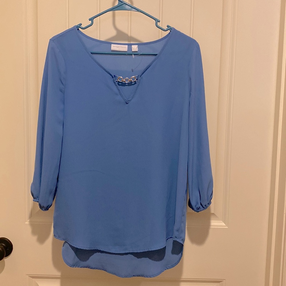 New York & Company XS Blue Blouse